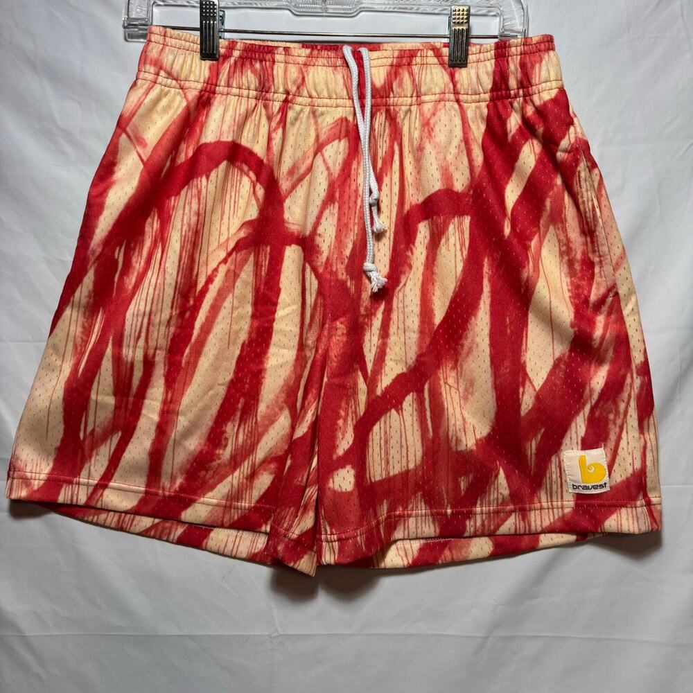 Bravest Studios Bloody Drip Mesh Shorts Size M 30"-32"Streetwear Art Print NWT